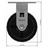 Side view drawing of caster with dimensions