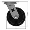 Side view drawing of caster with dimensions