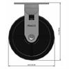 Side view drawing of caster with dimensions