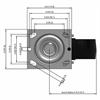 Top view drawing of caster with dimensions