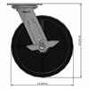 Side view drawing of caster with dimensions