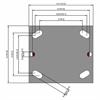 Top view drawing of caster with dimensions