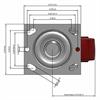 Top view drawing of caster with dimensions