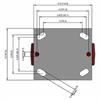 Top view drawing of caster with dimensions
