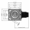Top view drawing of caster with dimensions