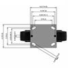 Top view drawing of caster with dimensions
