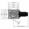 Top view drawing of caster with dimensions