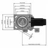 Top view drawing of caster with dimensions