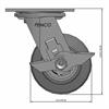 Side view drawing of caster with dimensions
