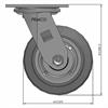 Side view drawing of caster with dimensions