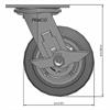 Side view drawing of caster with dimensions