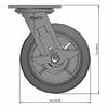Side view drawing of caster with dimensions