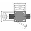 Top view drawing of caster with dimensions