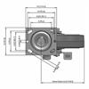 Top view drawing of caster with dimensions
