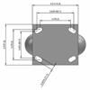 Top view drawing of caster with dimensions