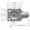 Top view drawing of caster with dimensions