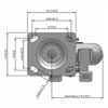 Top view drawing of caster with dimensions