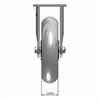 Front view drawing of caster with dimensions