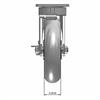 Front view drawing of caster with dimensions