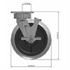 Side view drawing of caster with dimensions