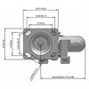 Top view drawing of caster with dimensions