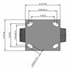 Top view drawing of caster with dimensions