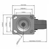 Top view drawing of caster with dimensions