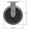 Side view drawing of caster with dimensions