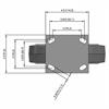 Top view drawing of caster with dimensions