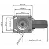Top view drawing of caster with dimensions