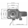 Top view drawing of caster with dimensions