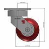 Side view drawing of caster with dimensions