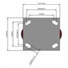 Top view drawing of caster with dimensions