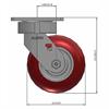 Side view drawing of caster with dimensions