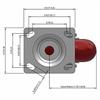 Top view drawing of caster with dimensions