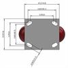 Top view drawing of caster with dimensions