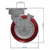 Side view drawing of caster with dimensions