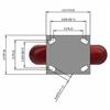 Top view drawing of caster with dimensions