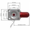 Top view drawing of caster with dimensions