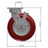 Side view drawing of caster with dimensions