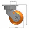 Side view drawing of caster with dimensions