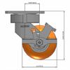 Side view drawing of caster with dimensions