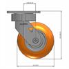 Side view drawing of caster with dimensions