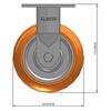 Side view drawing of caster with dimensions