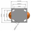 Top view drawing of caster with dimensions