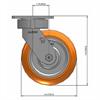 Side view drawing of caster with dimensions