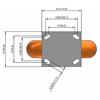 Top view drawing of caster with dimensions