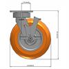 Side view drawing of caster with dimensions