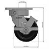 Side view drawing of caster with dimensions