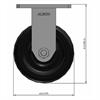 Side view drawing of caster with dimensions